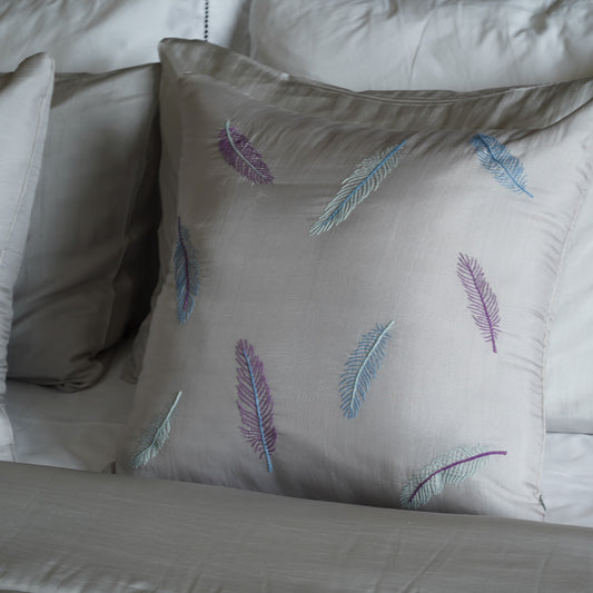 Silk Cushion (Feathers Design)